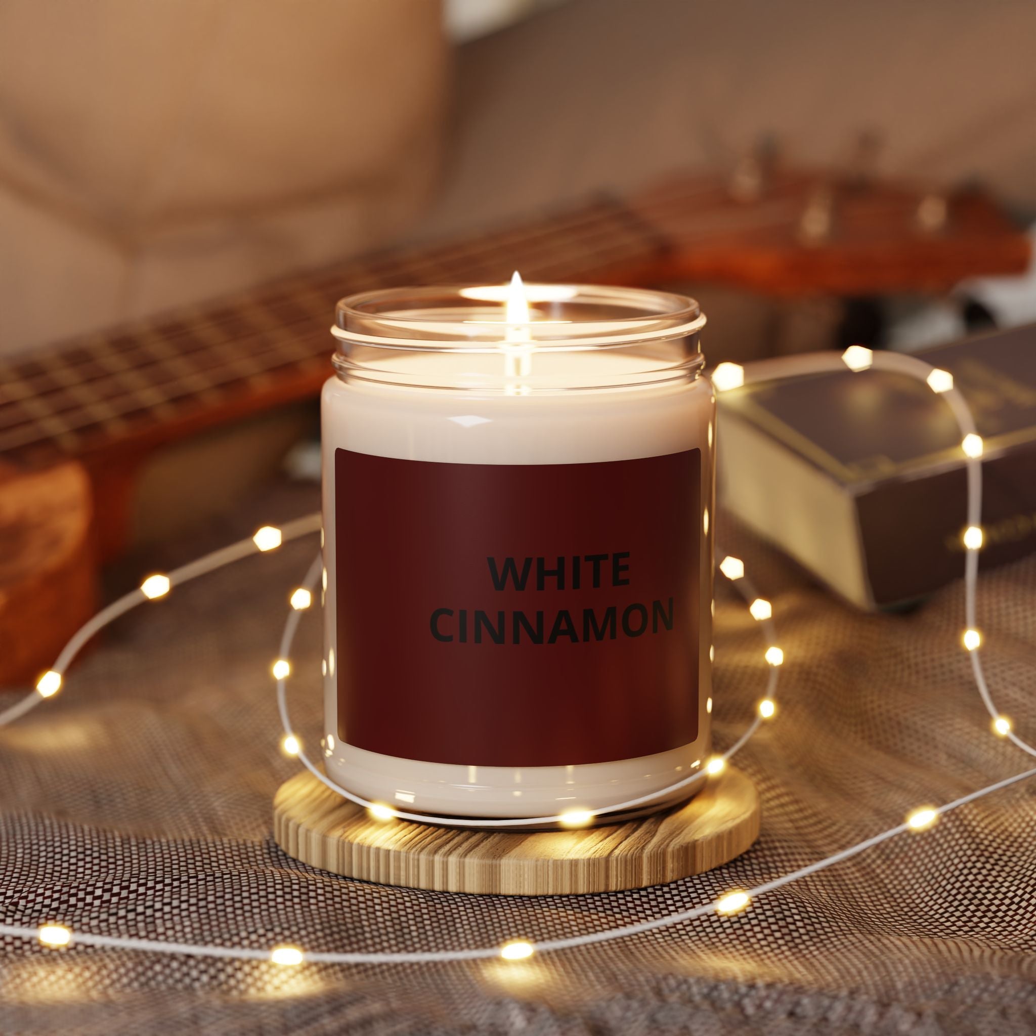 White Cinnamon Soy Candle — 9oz Scented Jar (Warm Spiced Aroma)