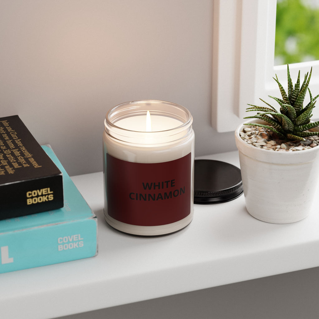 White Cinnamon Soy Candle — 9oz Scented Jar (Warm Spiced Aroma)